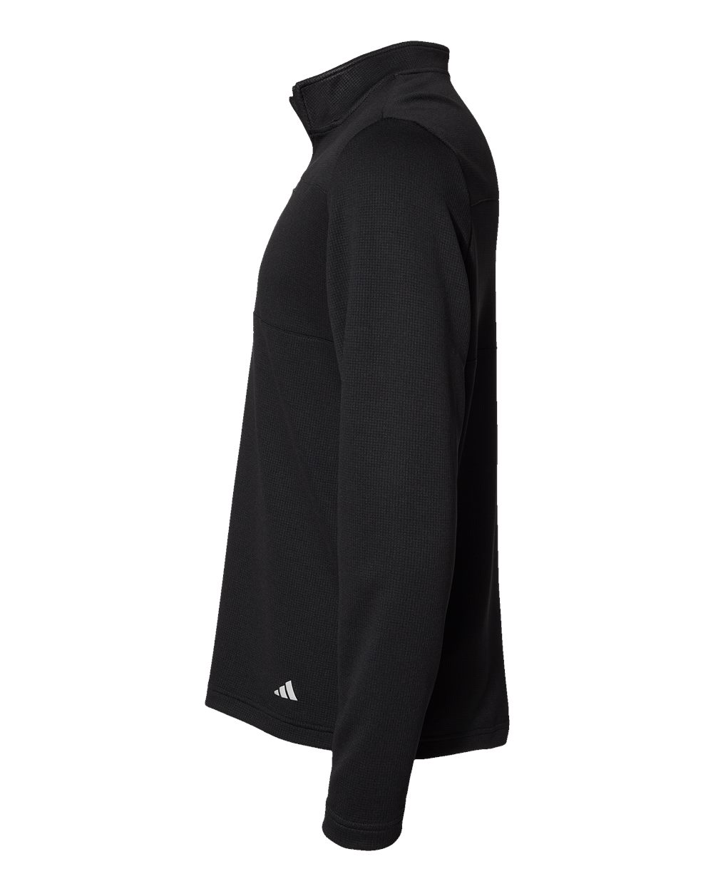 Adidas Men's 3-Stripes Double-Knit Quarter-Zip Pullover - A482 Black- Grey Two