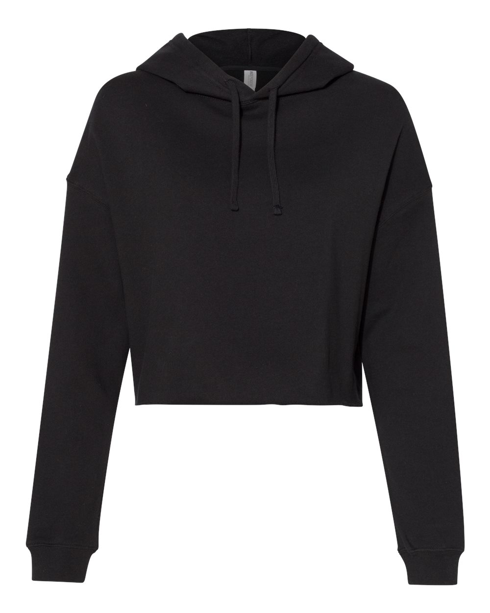 Independent Trading Co. Women’s Lightweight Crop Hooded Sweatshirt - AFX64CRP Black