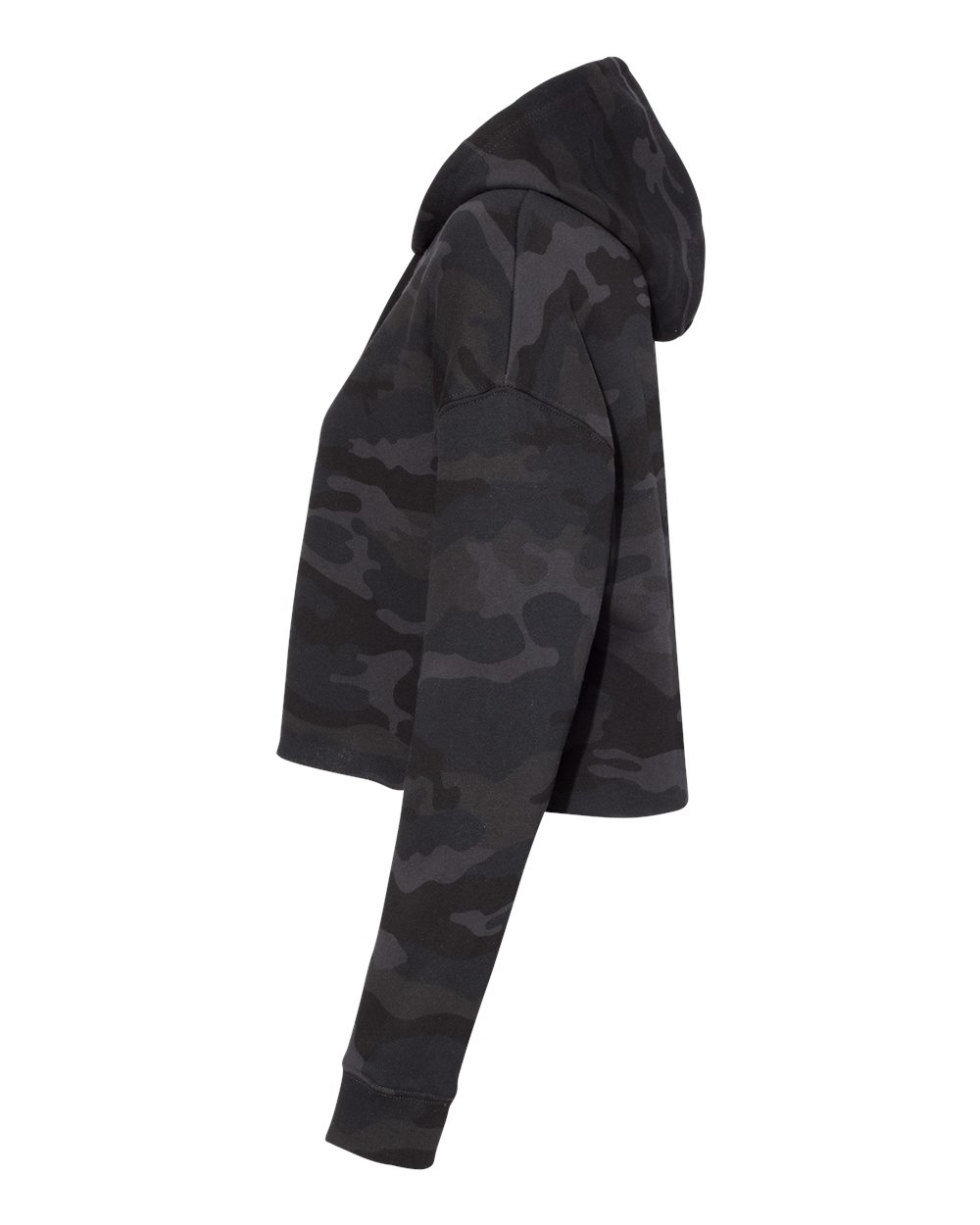 Independent Trading Co. Women’s Lightweight Crop Hooded Sweatshirt - AFX64CRP Black Camo