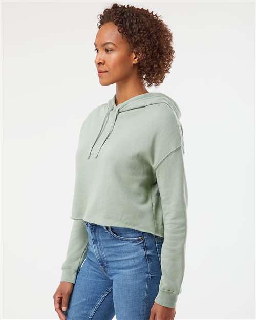 Independent Trading Co. Women’s Lightweight Crop Hooded Sweatshirt - AFX64CRP Sage