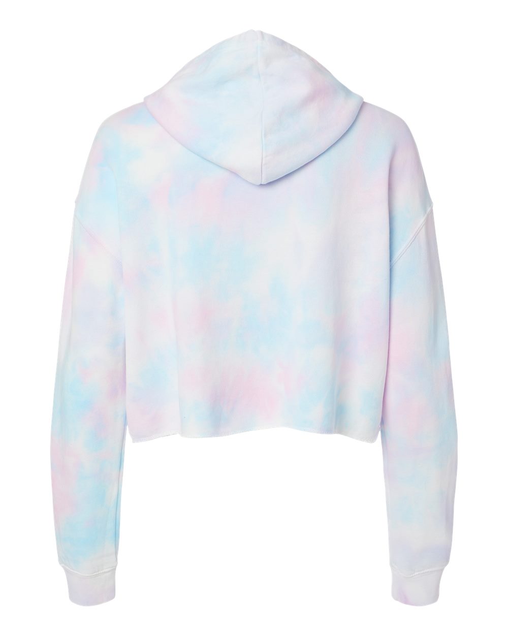 Independent Trading Co. Women’s Lightweight Crop Hooded Sweatshirt - AFX64CRP Tie Dye Cotton Candy