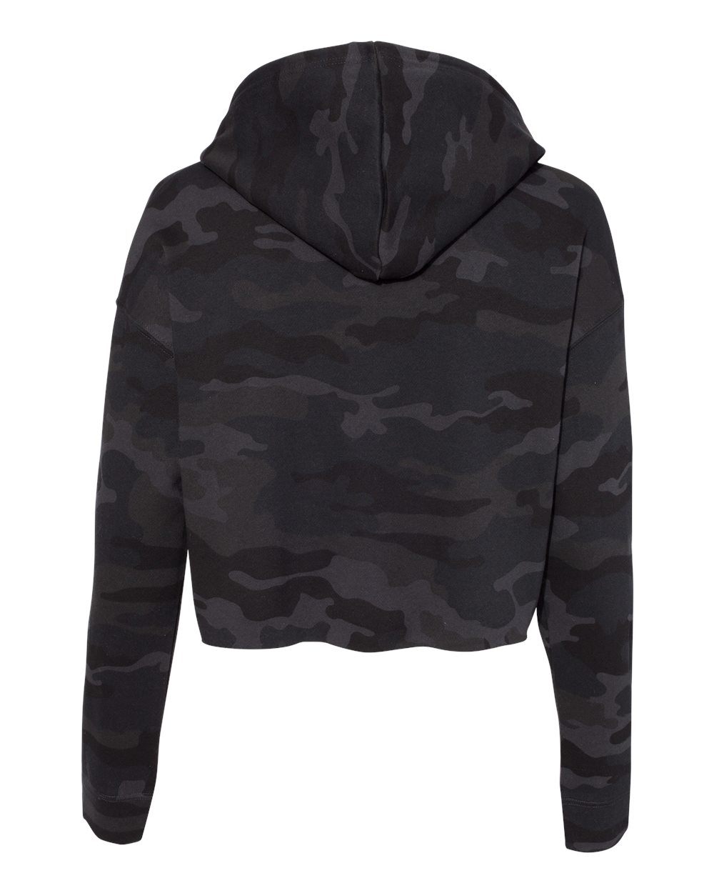 Independent Trading Co. Women’s Lightweight Crop Hooded Sweatshirt - AFX64CRP Black Camo