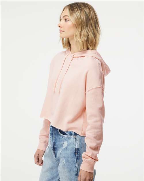 Independent Trading Co. Women’s Lightweight Crop Hooded Sweatshirt - AFX64CRP Blush