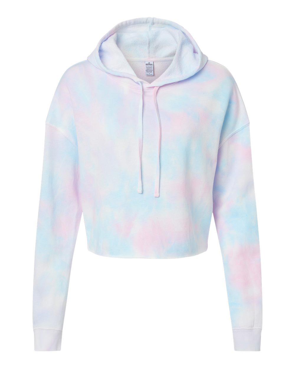 Independent Trading Co. Women’s Lightweight Crop Hooded Sweatshirt - AFX64CRP Tie Dye Cotton Candy