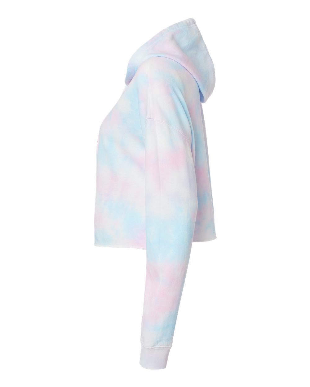 Independent Trading Co. Women’s Lightweight Crop Hooded Sweatshirt - AFX64CRP Tie Dye Cotton Candy