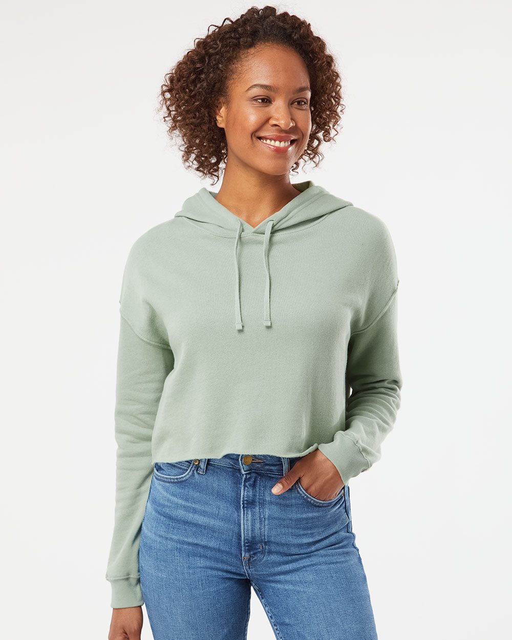 Independent Trading Co. Women’s Lightweight Crop Hooded Sweatshirt - AFX64CRP