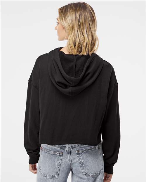 Independent Trading Co. Women’s Lightweight Crop Hooded Sweatshirt - AFX64CRP Black