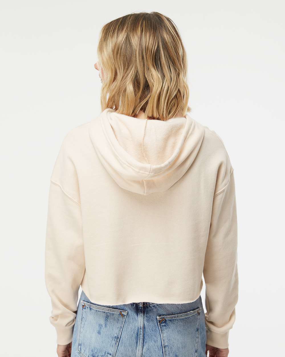 Independent Trading Co. Women’s Lightweight Crop Hooded Sweatshirt - AFX64CRP Bone