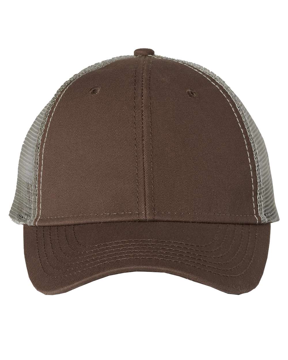 Valucap Bio-Washed Trucker Cap - AH80 Brown- Khaki