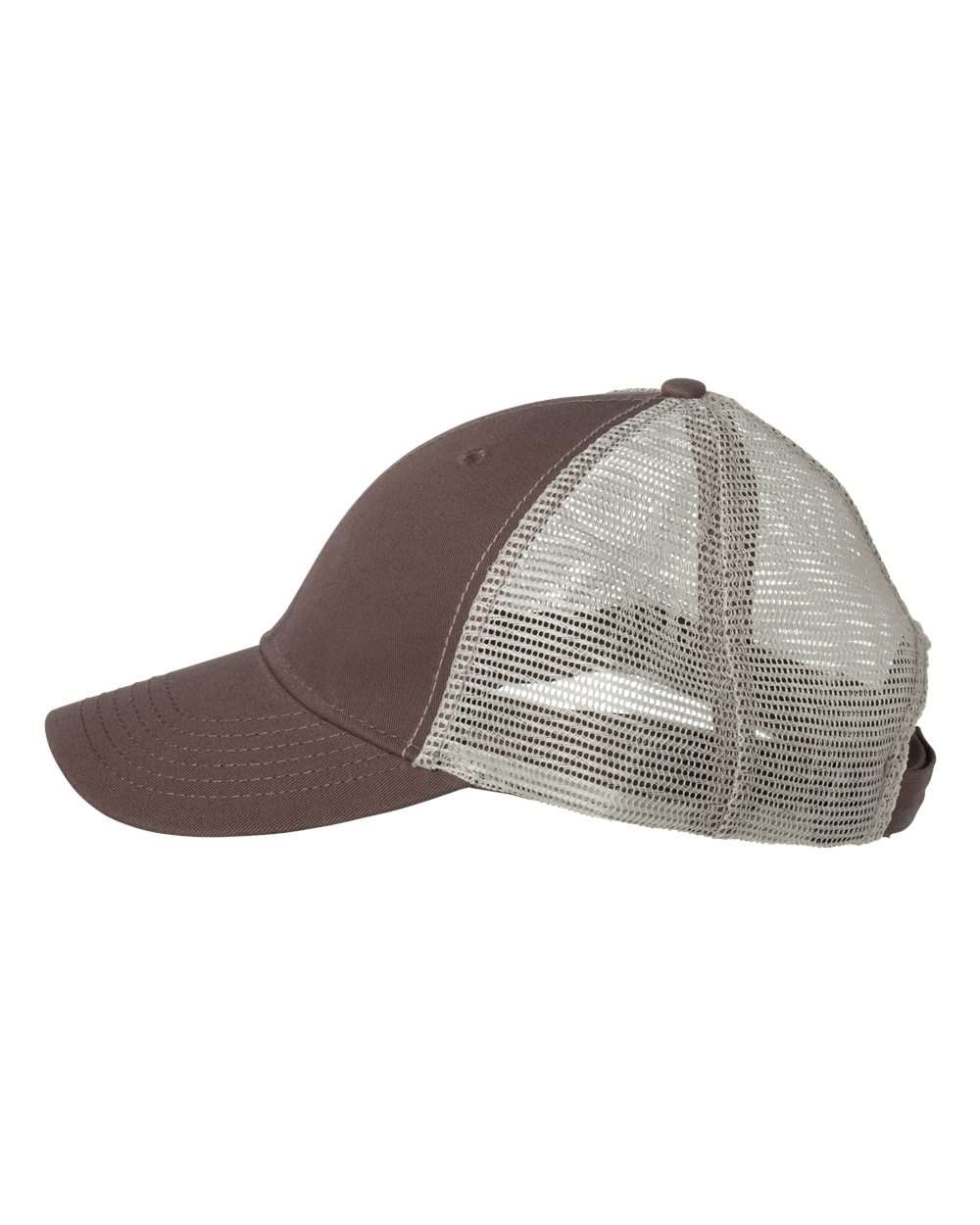 Valucap Bio-Washed Trucker Cap - AH80 Brown- Khaki