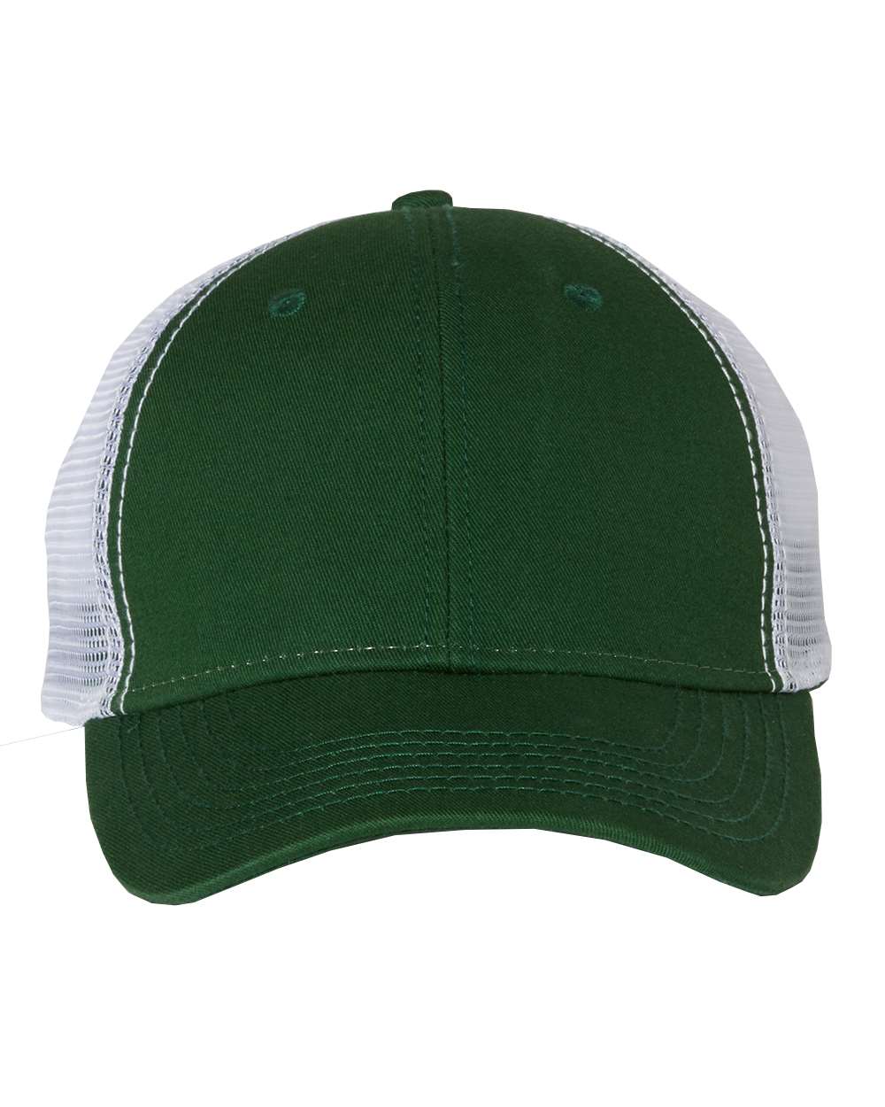 Valucap Bio-Washed Trucker Cap - AH80 Dark Green- White