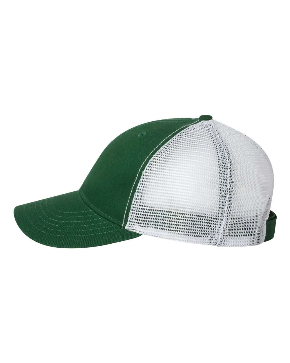 Valucap Bio-Washed Trucker Cap - AH80 Dark Green- White