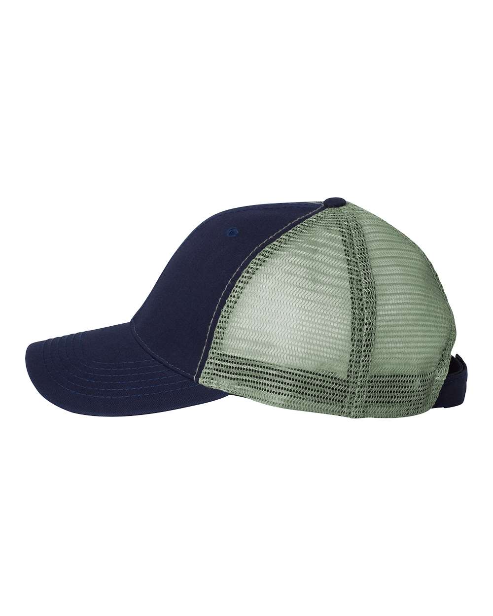 Valucap Bio-Washed Trucker Cap - AH80 Navy- Grey