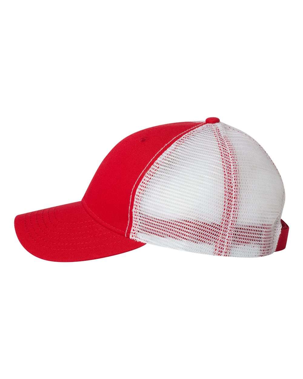 Valucap Bio-Washed Trucker Cap - AH80 Red- White