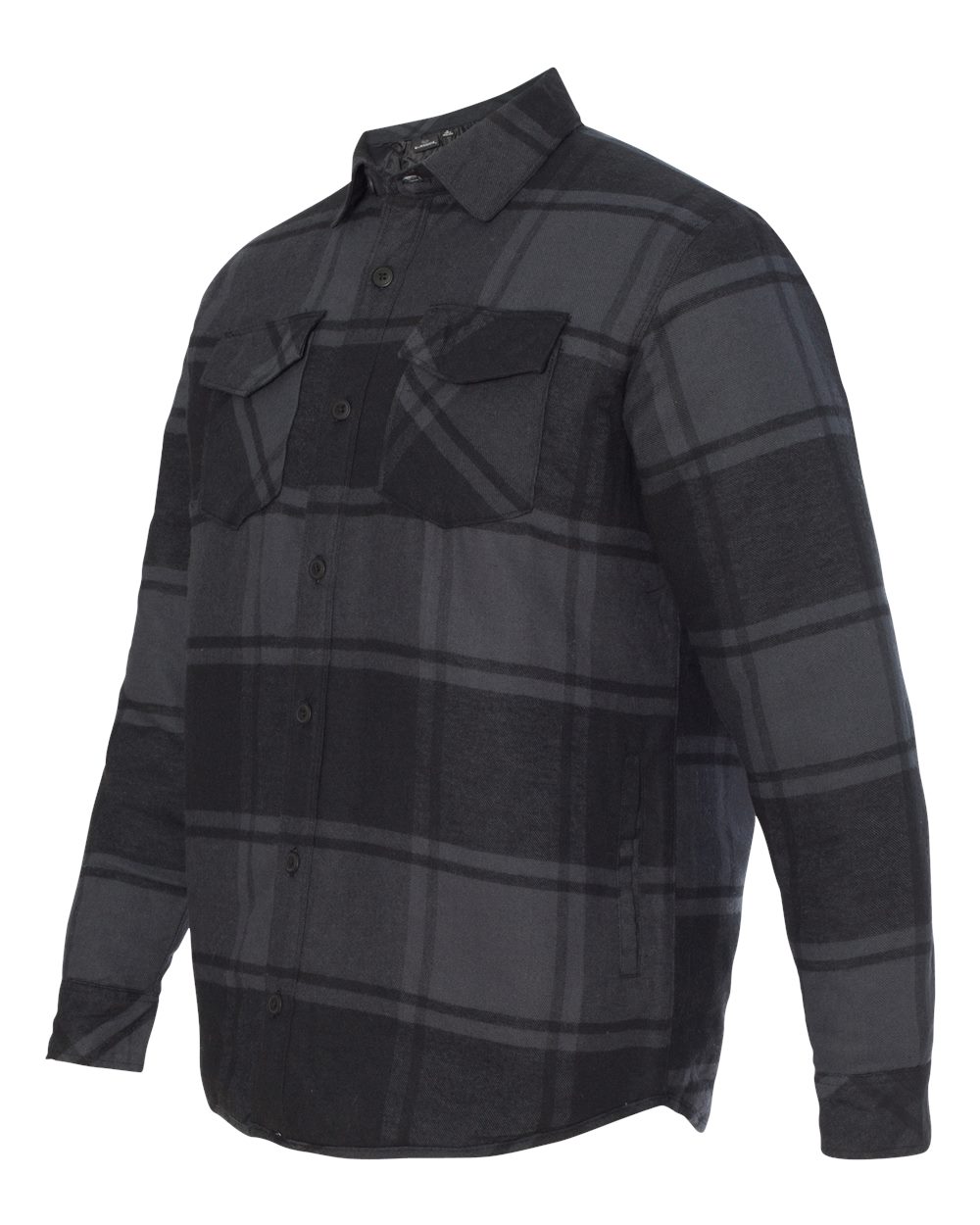 Burnside Men's Quilted Flannel Shirt Jacket - 8610 - B8610 Black Plaid