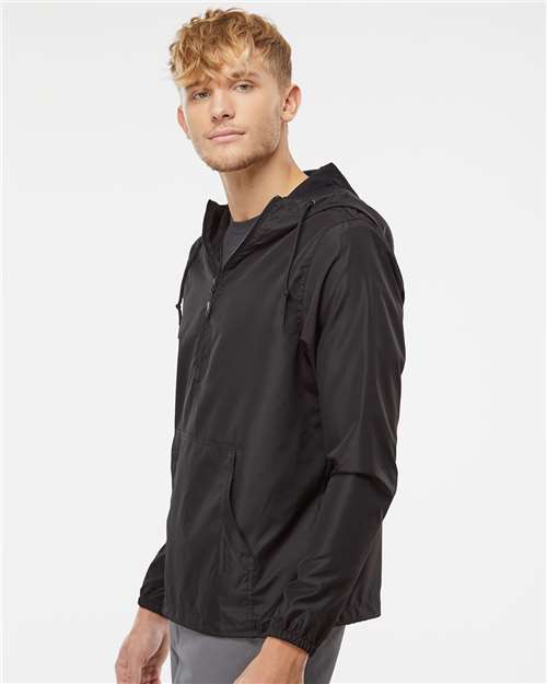Independent Trading Co. Unisex Lightweight Quarter-Zip Windbreaker Pullover Jacket - EXP54LWP Black