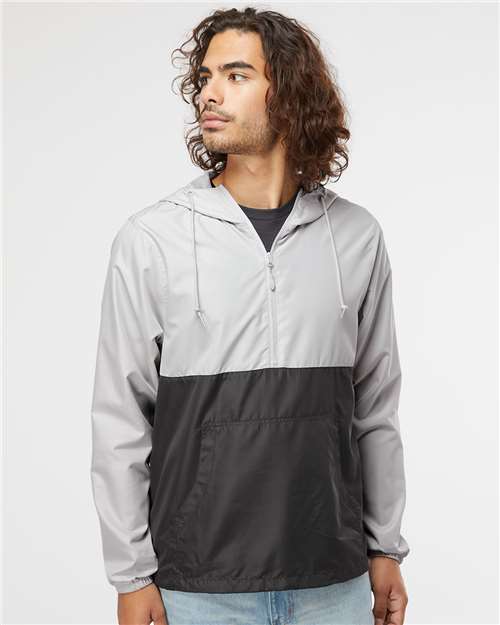 Independent Trading Co. Unisex Lightweight Quarter-Zip Windbreaker Pullover Jacket - EXP54LWP Smoke- Graphite