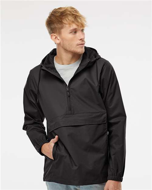 Independent Trading Co. Men's Nylon Anorak - EXP94NAW Black