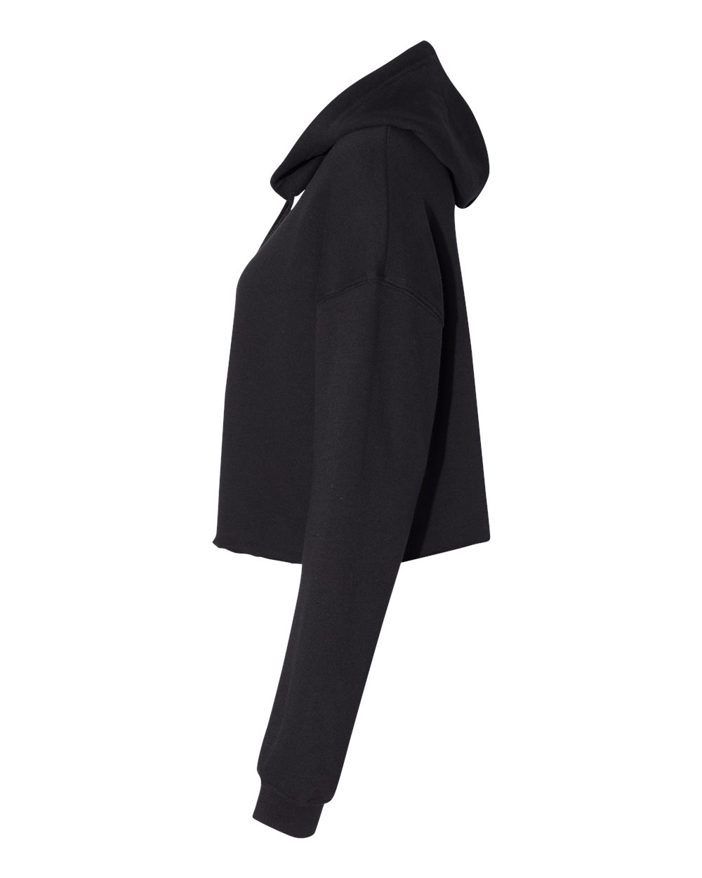 BELLA + CANVAS Women's Crop Fleece Hoodie Sweatshirt - 7502 Black
