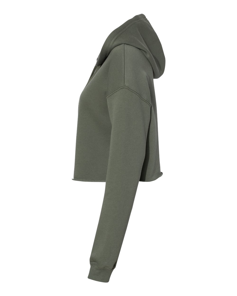 BELLA + CANVAS Women's Crop Fleece Hoodie Sweatshirt - 7502 Military Green