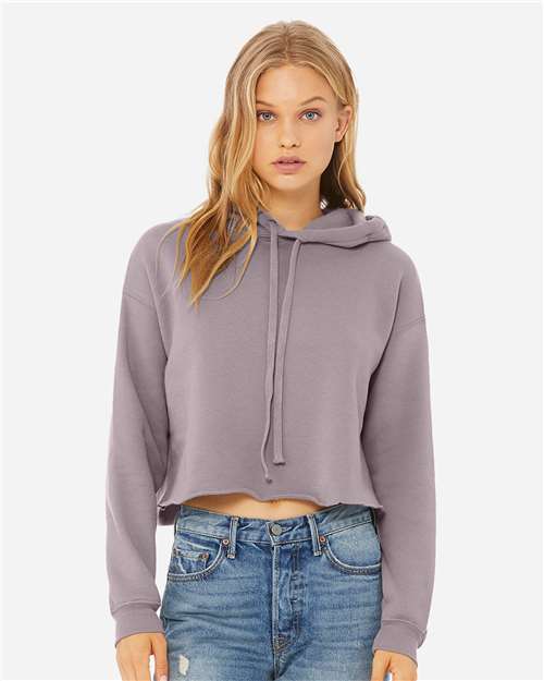 BELLA + CANVAS Women's Crop Fleece Hoodie Sweatshirt - 7502 Storm