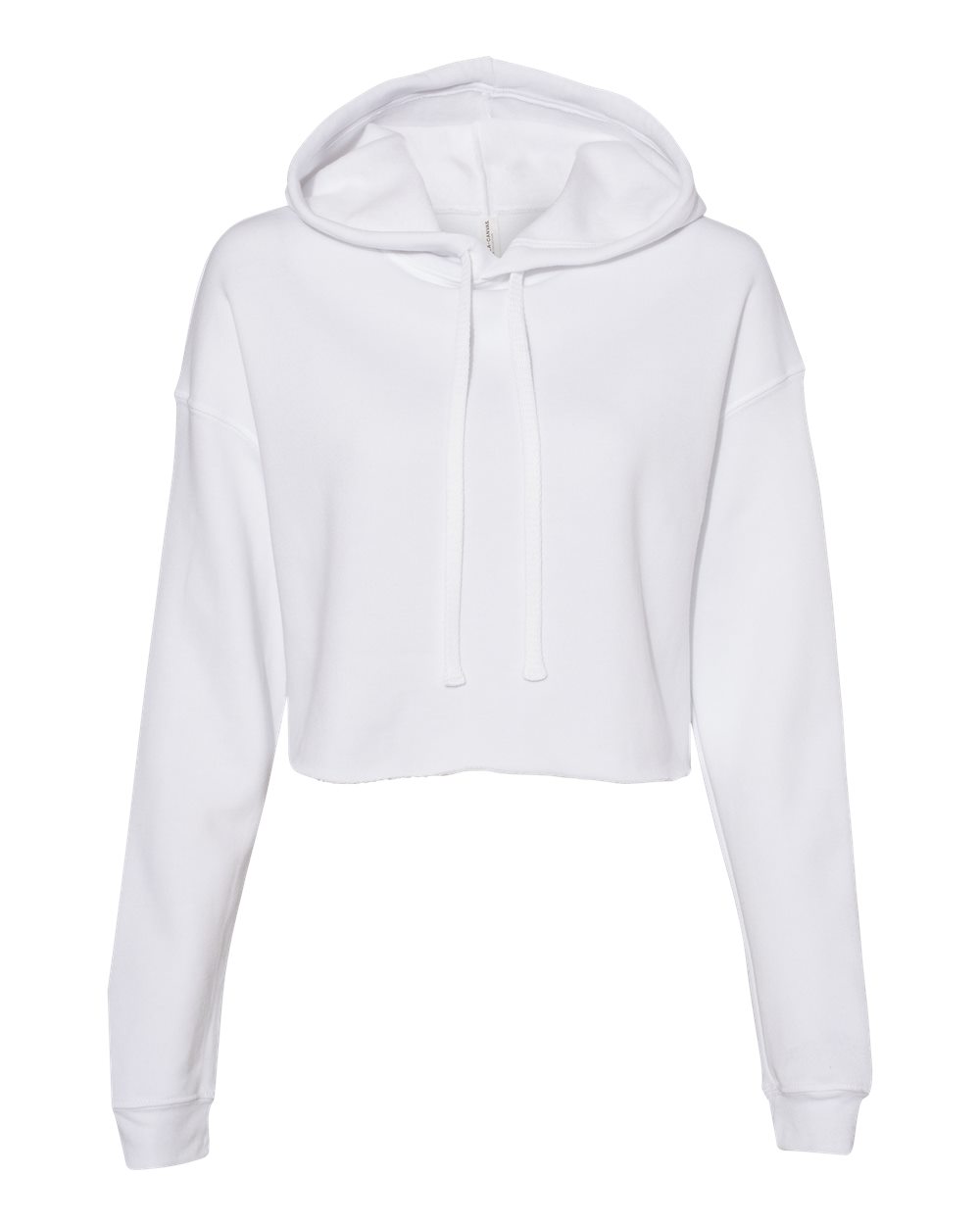BELLA + CANVAS Women's Crop Fleece Hoodie Sweatshirt - 7502 White