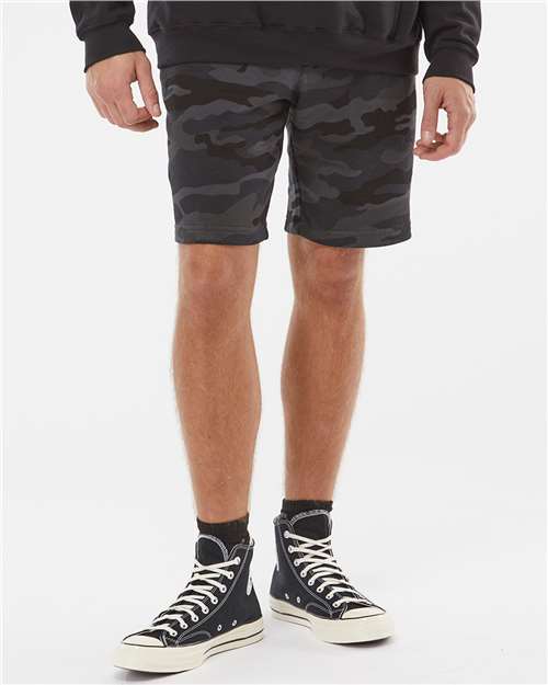 Independent Trading Co. Men's Midweight Fleece Shorts - IND20SRT - IND20SET Black Camo