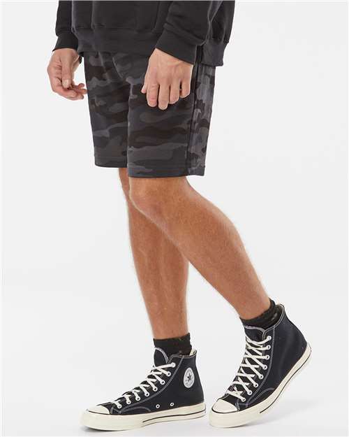 Independent Trading Co. Men's Midweight Fleece Shorts - IND20SRT - IND20SET Black Camo