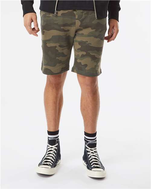 Independent Trading Co. Men's Midweight Fleece Shorts - IND20SRT - IND20SET Forest Camo