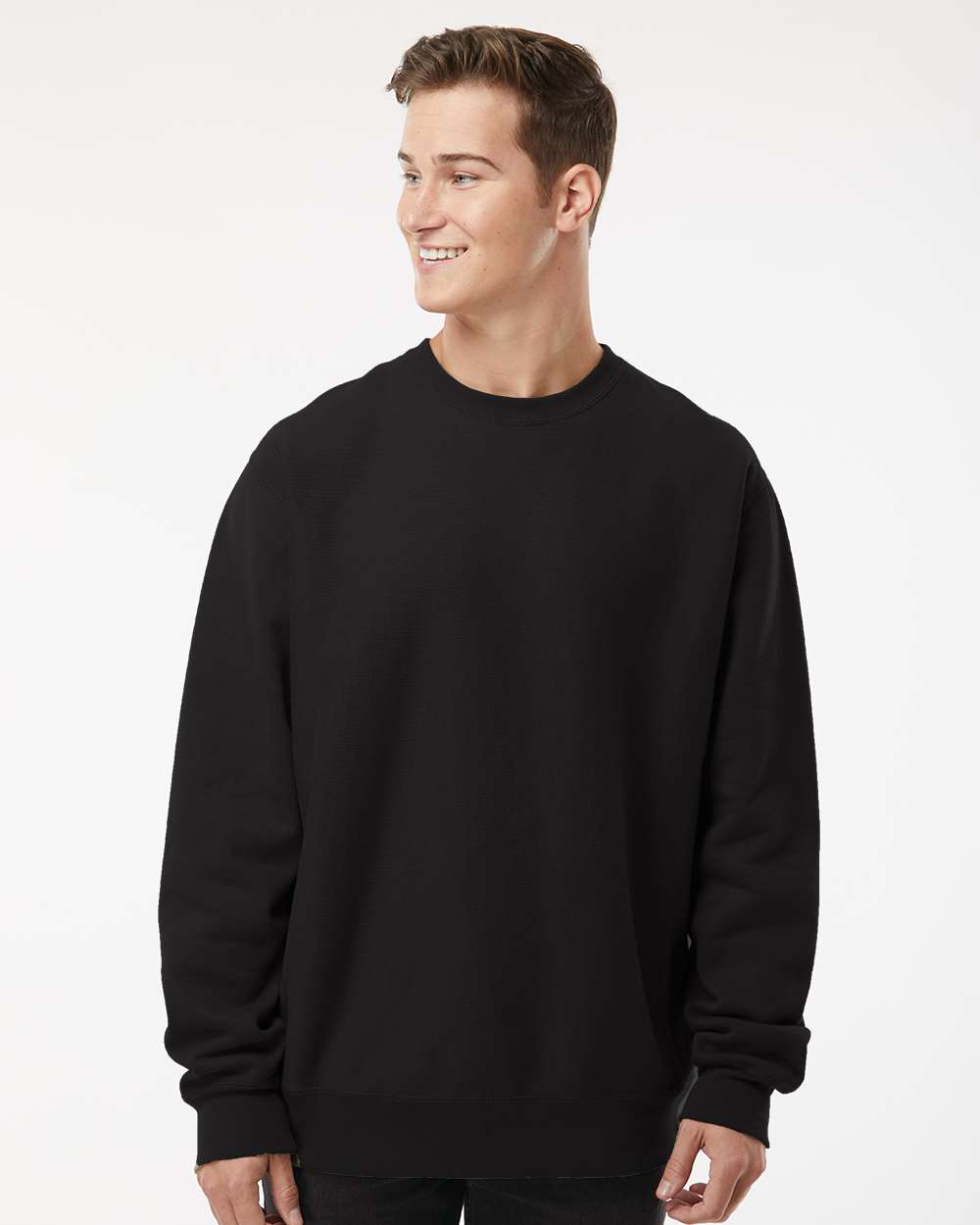 Independent Trading Co. Unisex Legend Premium Heavyweight Cross-Grain Crewneck Sweatshirt - IND5000C Black