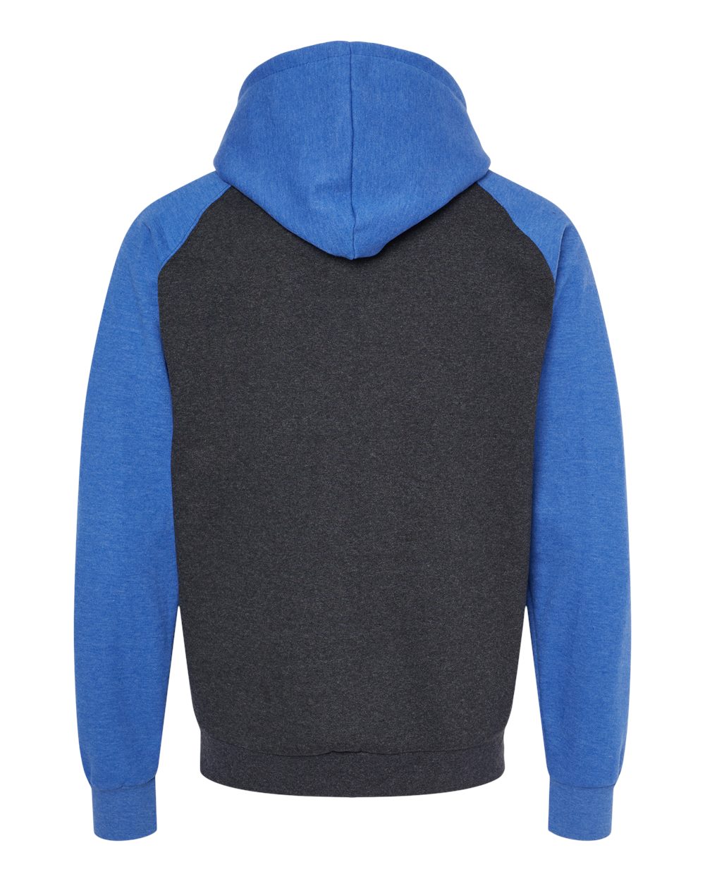 King Fashion Fleece Raglan Hooded Sweatshirt - KF4042 Dark Charcoal- Heather Royal