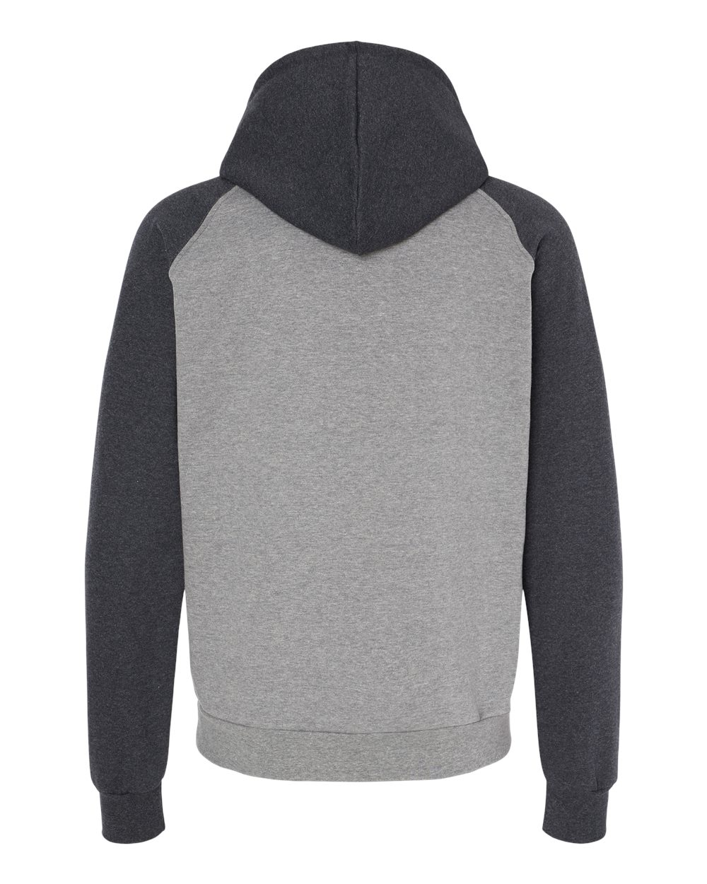 King Fashion Fleece Raglan Hooded Sweatshirt - KF4042 Grey Heather- Dark Charcoal