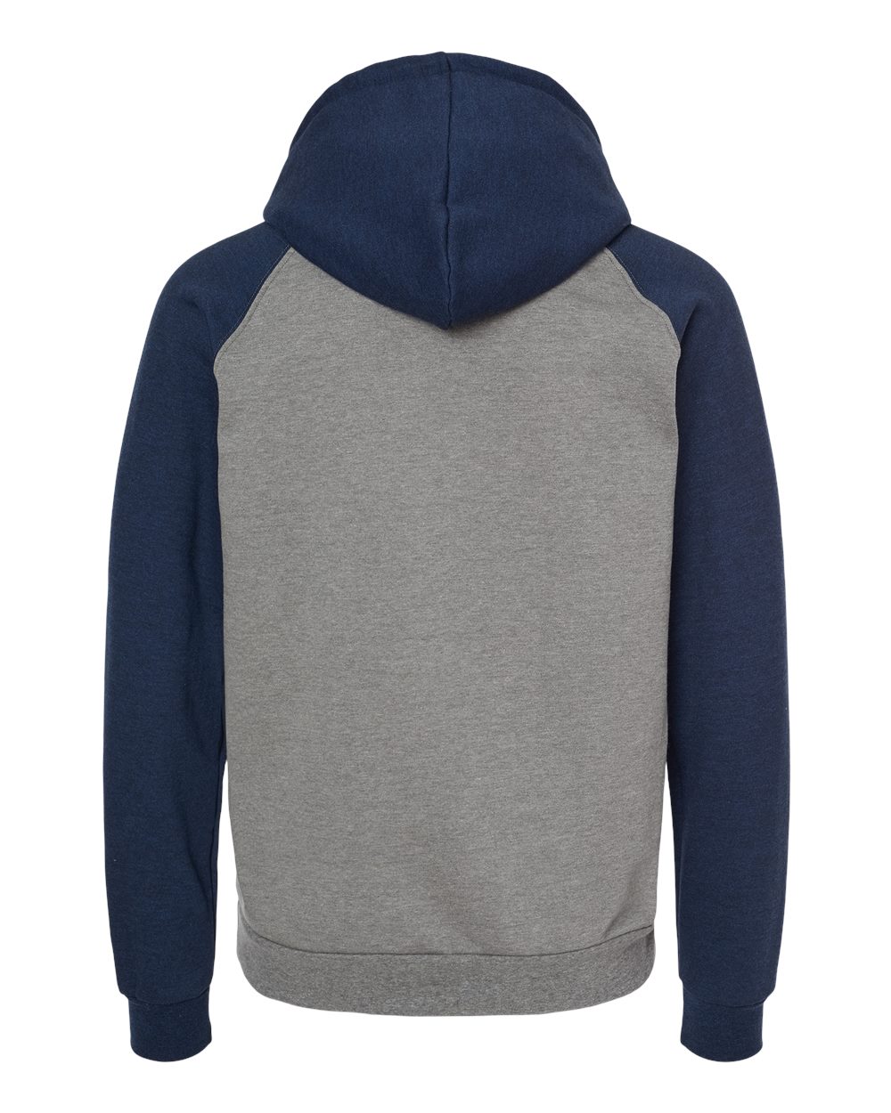 King Fashion Fleece Raglan Hooded Sweatshirt - KF4042 Grey Heather- Heather Navy