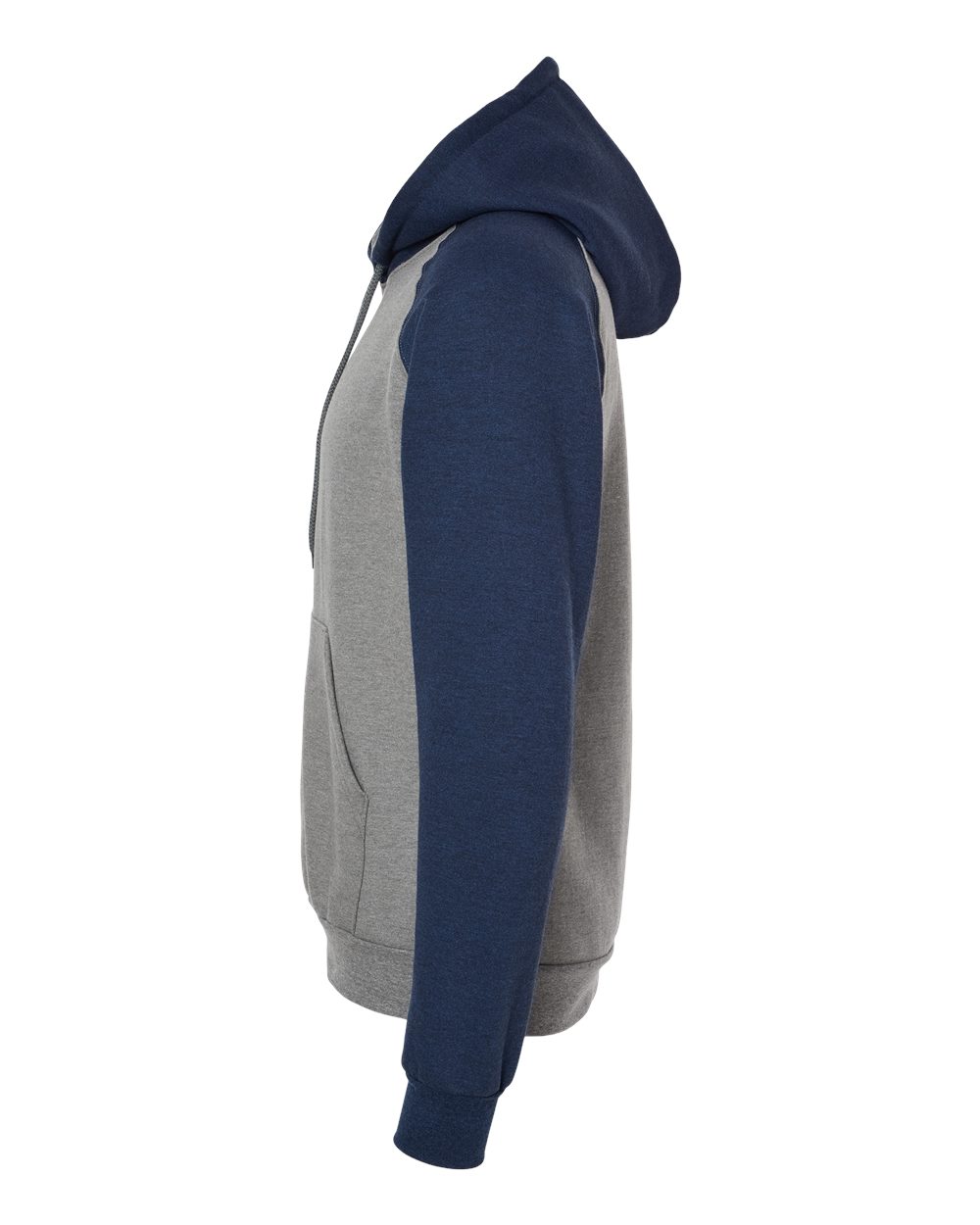 King Fashion Fleece Raglan Hooded Sweatshirt - KF4042 Grey Heather- Heather Navy
