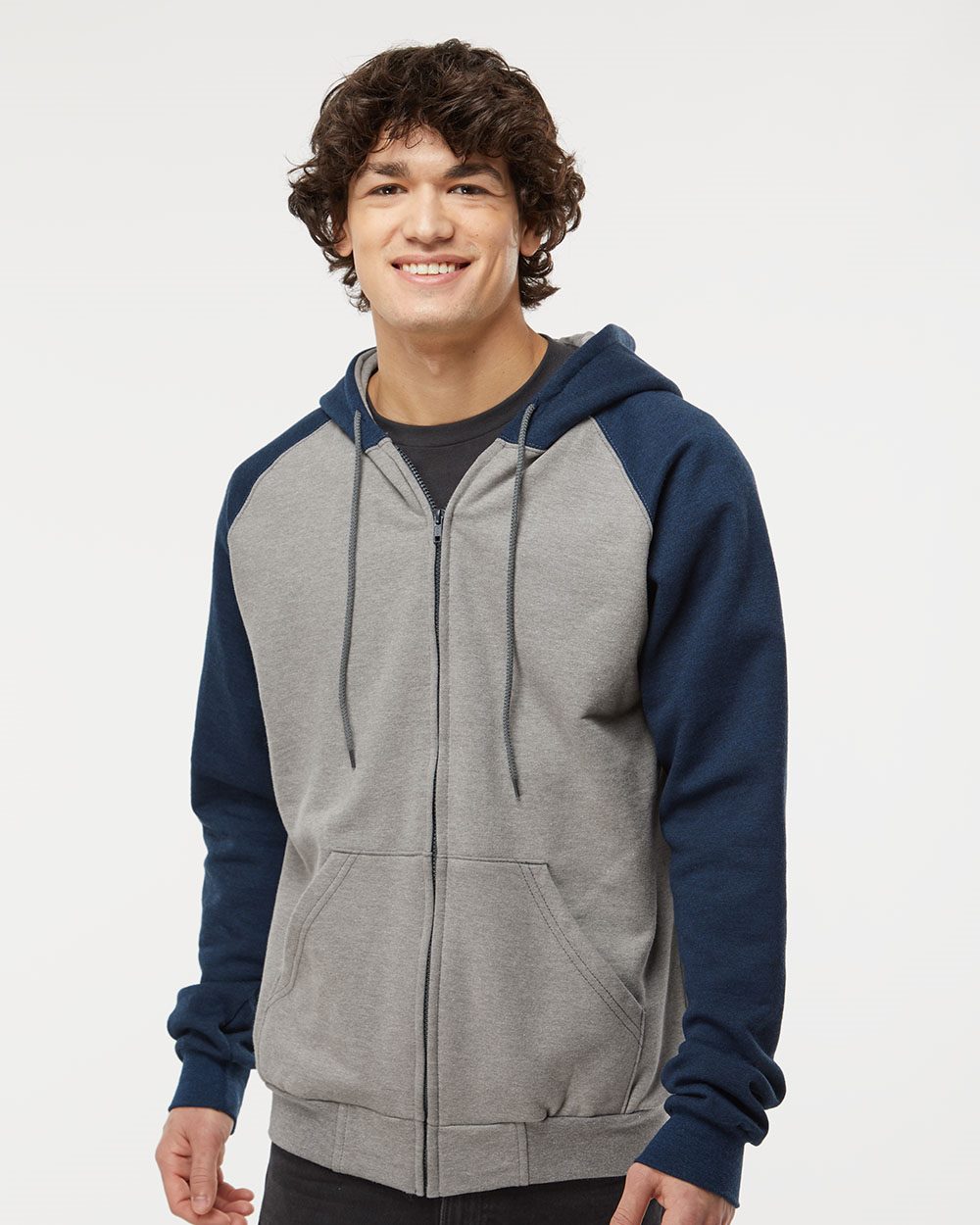 King Fashion Fleece Raglan Hooded Full-Zip Sweatshirt - KF4048