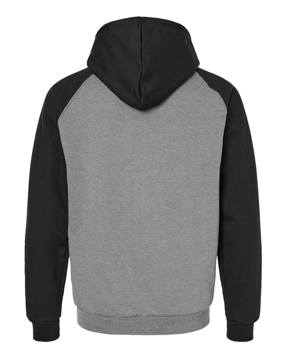 King Fashion Fleece Raglan Hooded Full-Zip Sweatshirt - KF4048 Grey Heather- Black