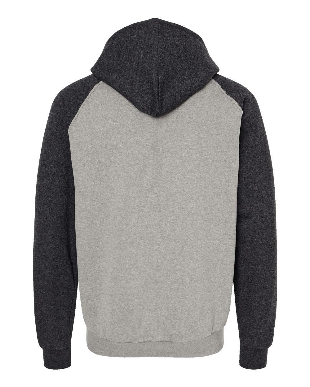 King Fashion Fleece Raglan Hooded Full-Zip Sweatshirt - KF4048 Grey Heather- Dark Charcoal