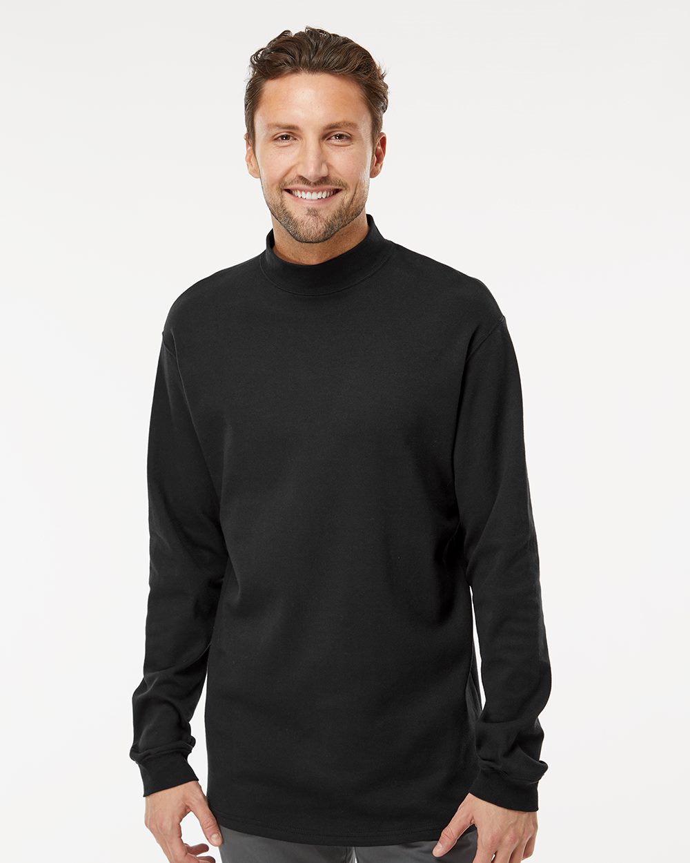King Fashion Jersey Interlock Mockneck Long Sleeve T-Shirt - KF4600