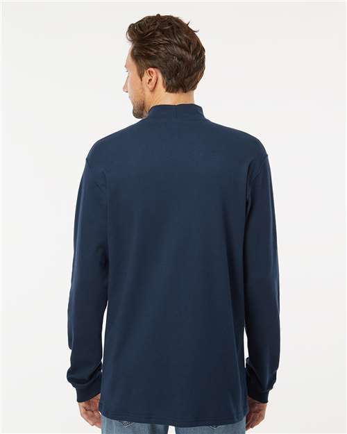 King Fashion Jersey Interlock Mockneck Long Sleeve T-Shirt - KF4600 Navy