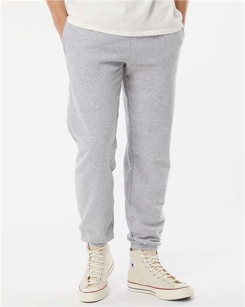 King Fashion Pocketed Sweatpants with Elastic Cuffs - KF9012 Athletic Grey