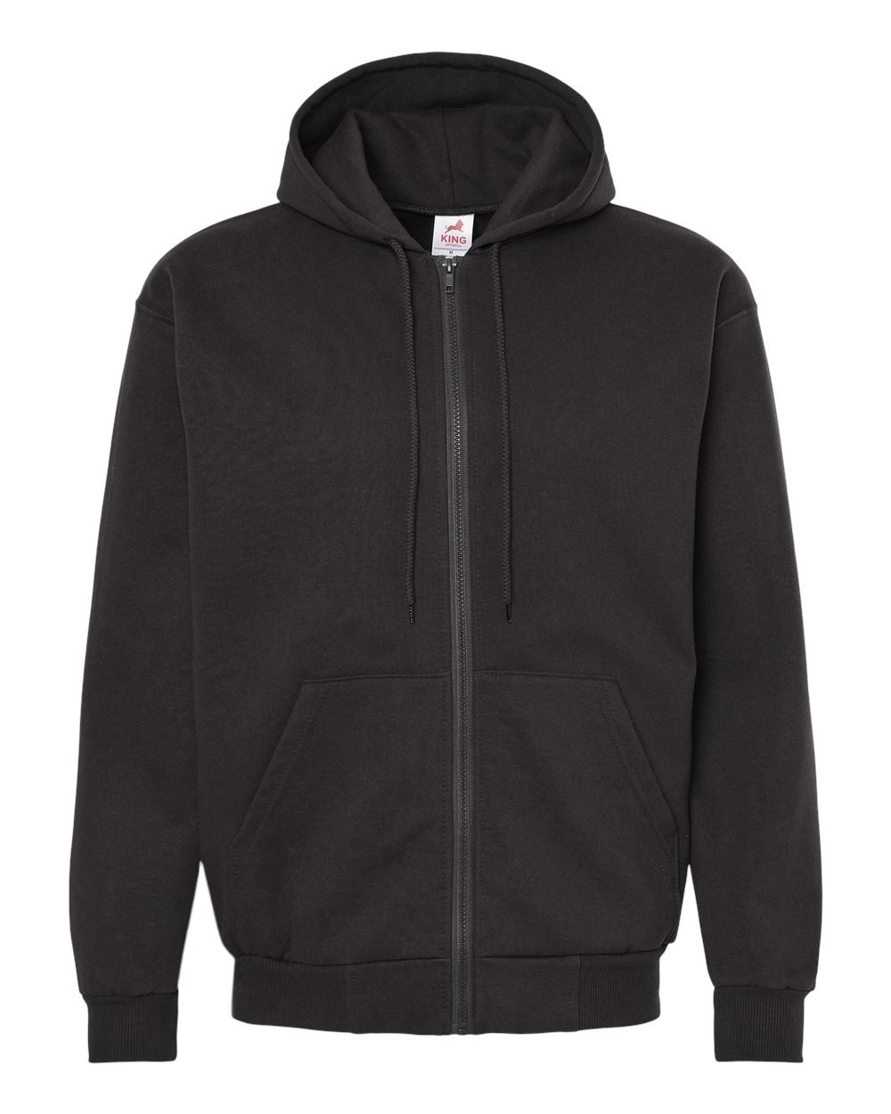 King Fashion Full-Zip Hooded Sweatshirt - KF9017 Black