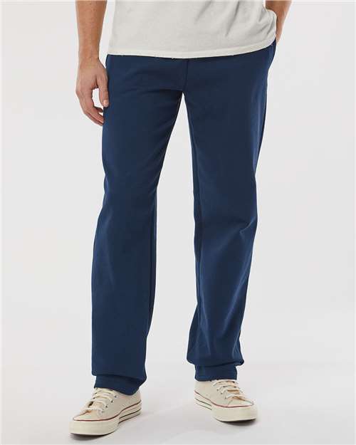 King Fashion Pocketed Open Bottom Sweatpants - KF9022 Navy