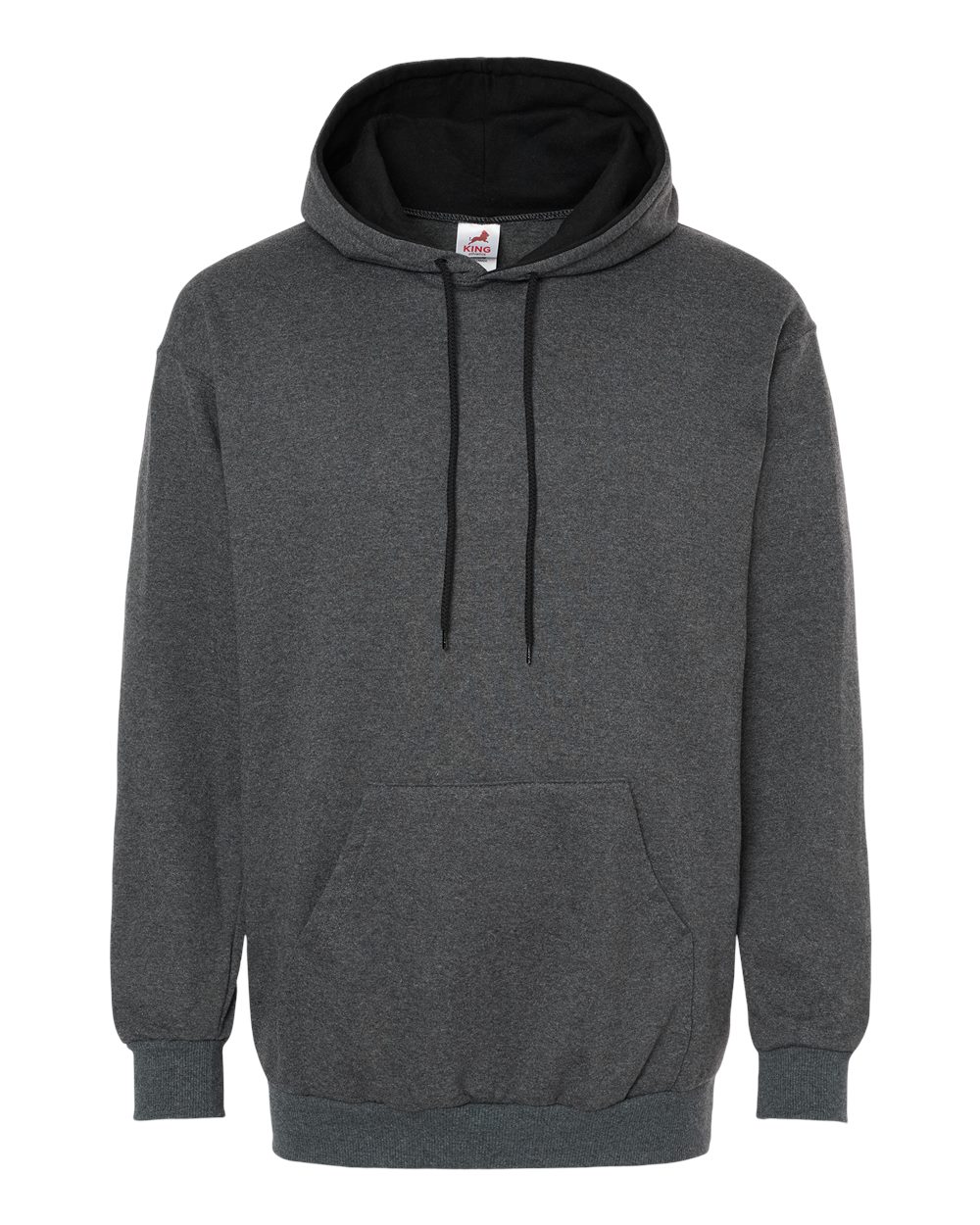 King Fashion Two-Tone Hooded Sweatshirt - KF9041 Charcoal- Black