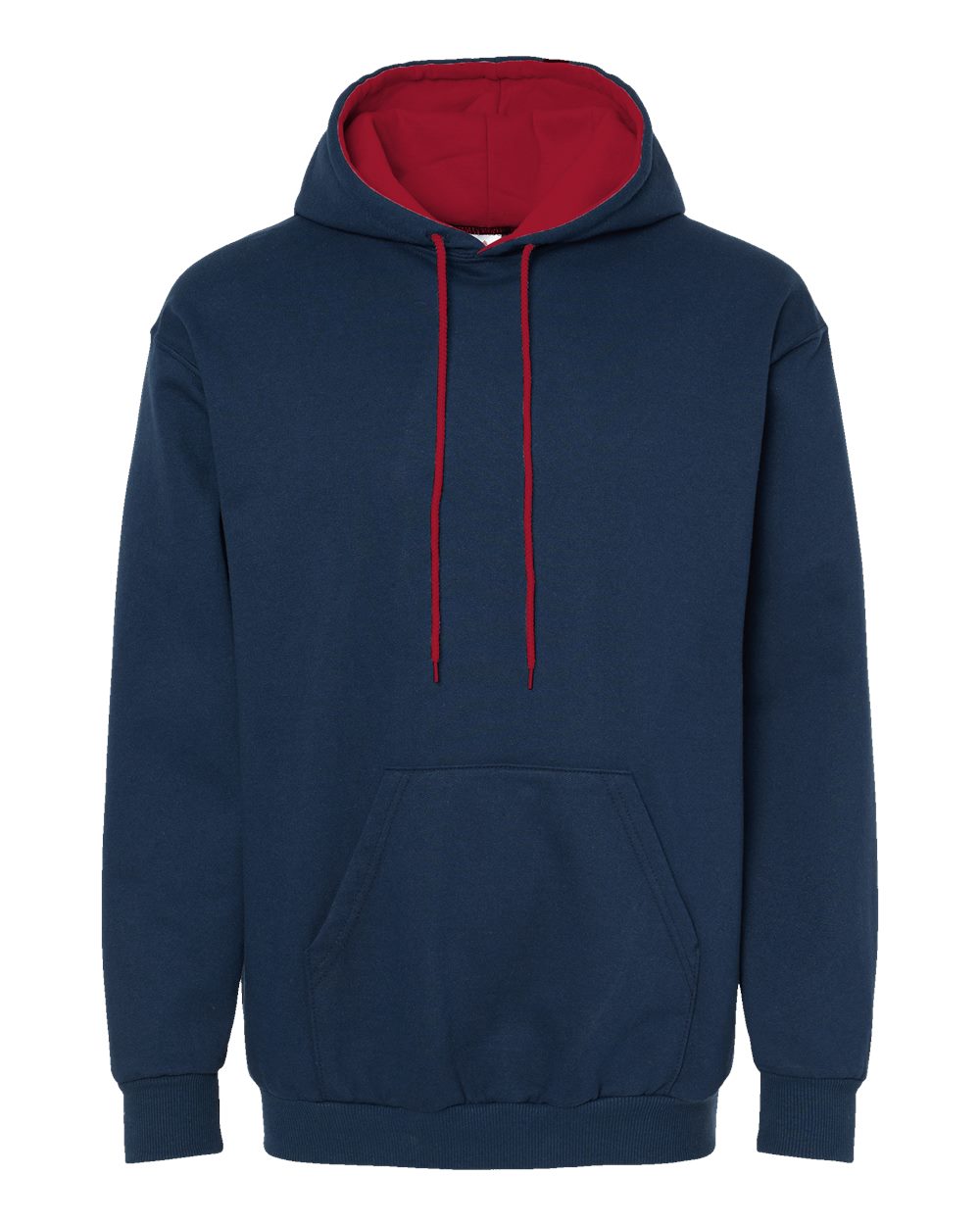 King Fashion Two-Tone Hooded Sweatshirt - KF9041 Navy- Red