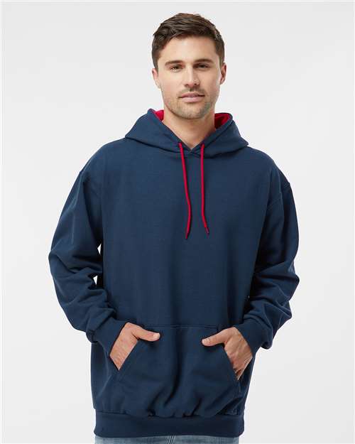 King Fashion Two-Tone Hooded Sweatshirt - KF9041 Navy- Red