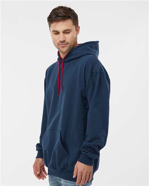 King Fashion Two-Tone Hooded Sweatshirt - KF9041 Navy- Red