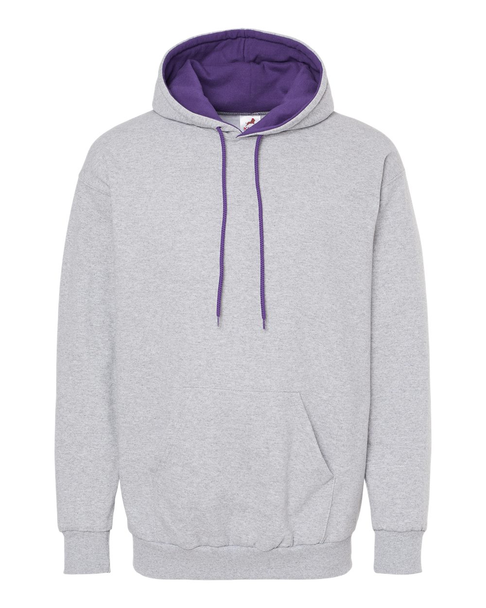 King Fashion Two-Tone Hooded Sweatshirt - KF9041 Sport Grey- Purple
