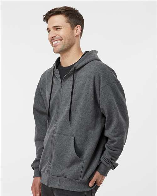 King Fashion Full-Zip Sweatshirt - KF9047 Charcoal- Black