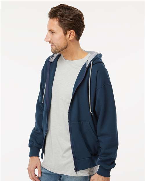 King Fashion Full-Zip Sweatshirt - KF9047 Navy- Sport Grey