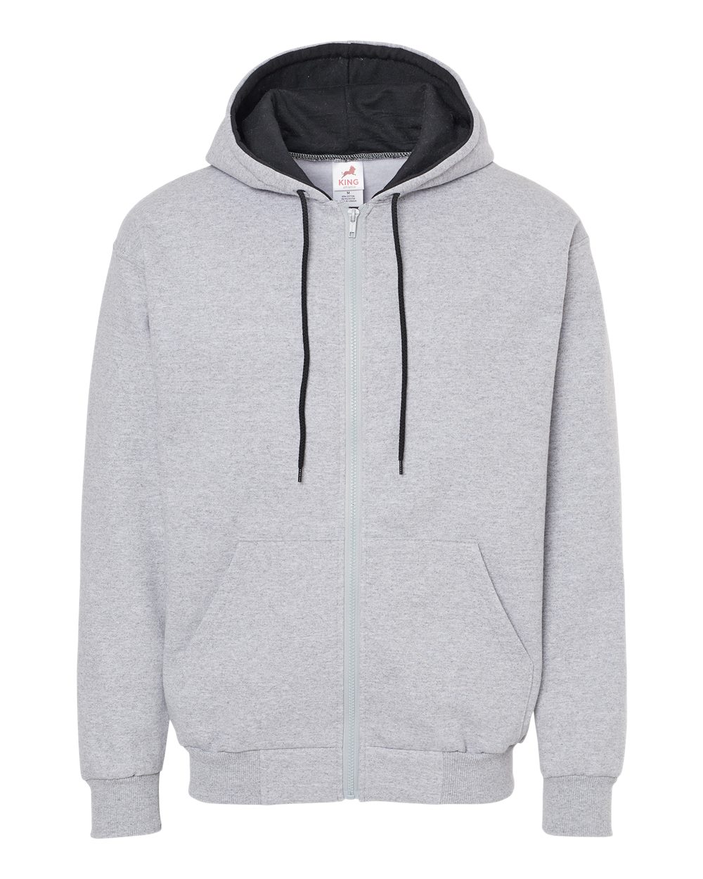 King Fashion Full-Zip Sweatshirt - KF9047 Sport Grey- Black